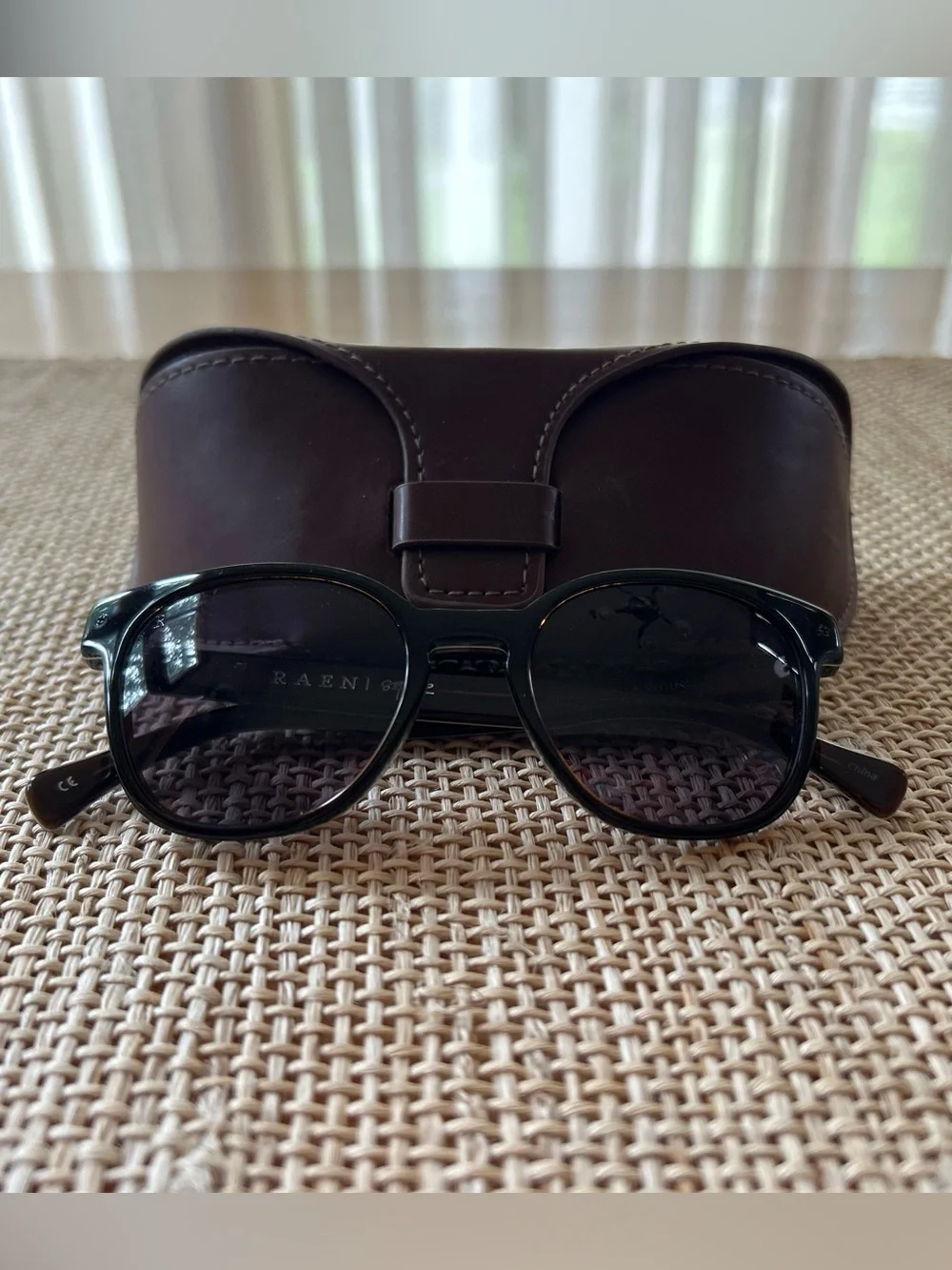 RAEN Optics Squire Chocolate & White Polarized Sunglasses with Case.